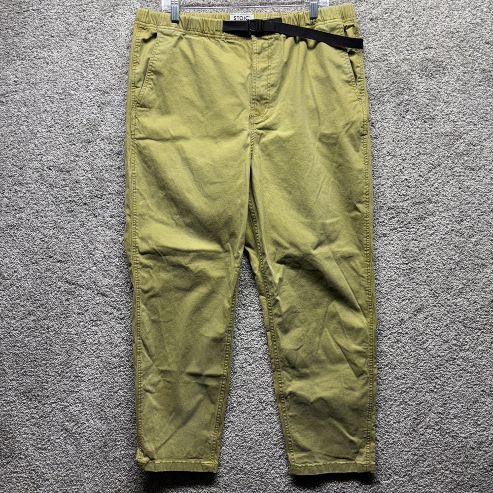 Stoic‎ Women's XL Tan Green Venture Utility Mid-Rise Tapered Ankle Pant STW075